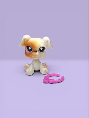 Littlest Pet Shop Boxer Pup #84 with Necklace Accessory LPS